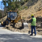 El Municipio avanza en la reconstrucción de veredas en Avenida Yrigoyen