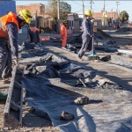 Linares recorrió varios frentes de obra de pavimento en zona sur