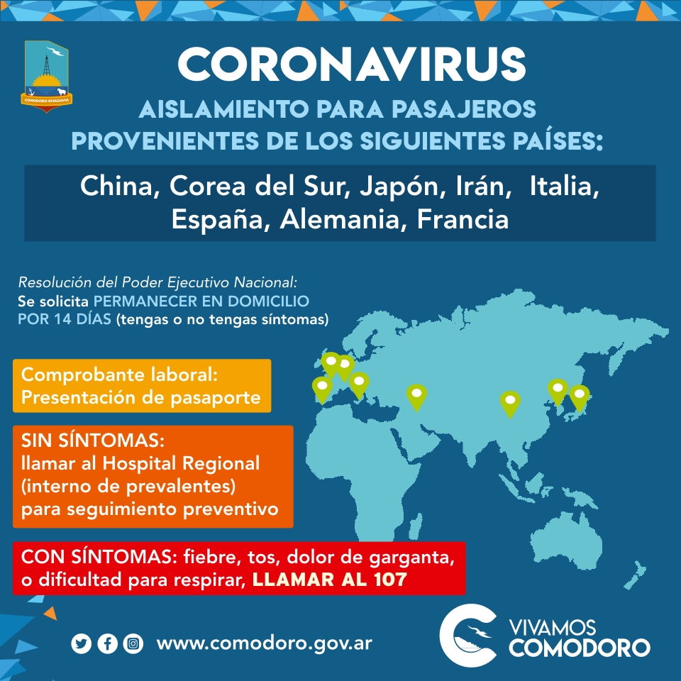 El Municipio ratifica las medidas de prevención ante la detección de nuevos casos de Coronavirus en el país