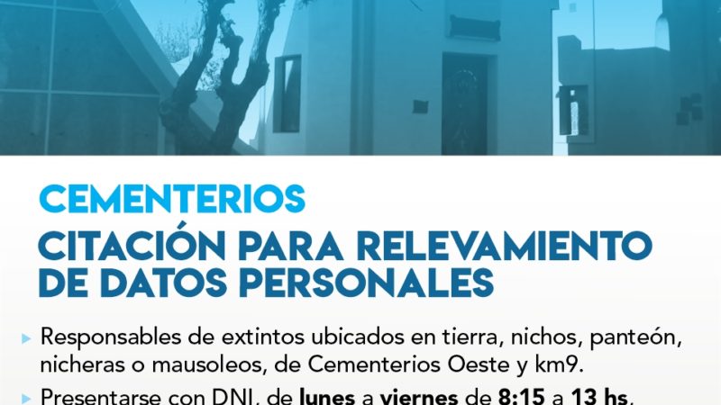 COMUNICADO POR RELEVAMIENTOS DE DATOS PERSONALES