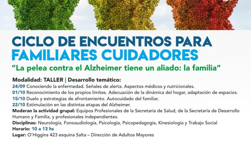 El Municipio capacitará sobre Mal de Alzheimer a familiares y cuidadores domiciliarios