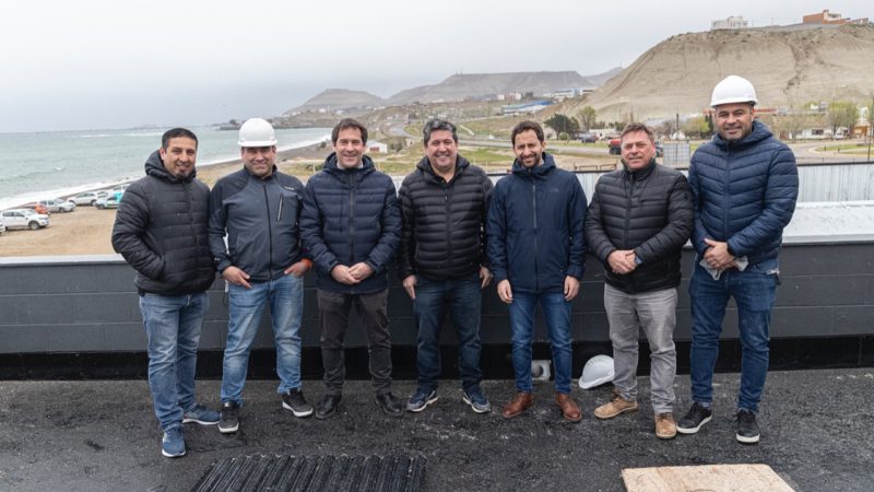 Luque recorrió la obra en construcción de la Mutual UOCRA