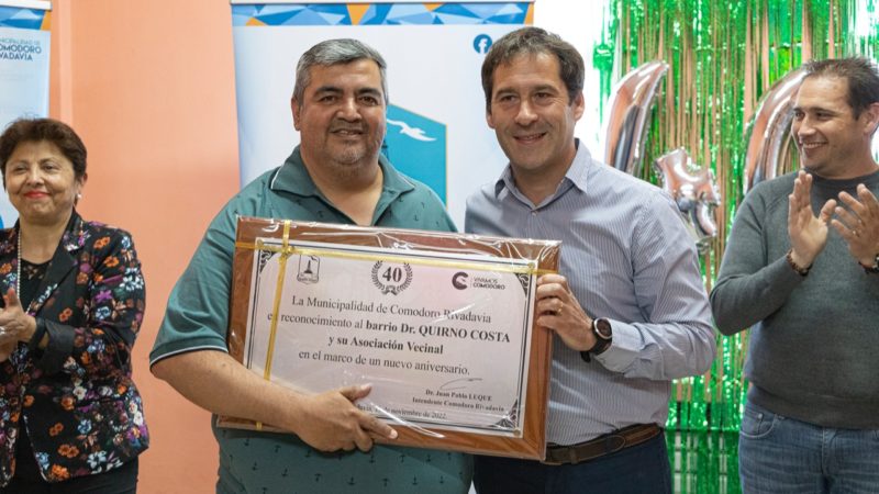 Luque participó de la celebración por los 40 años del barrio Quirno Costa