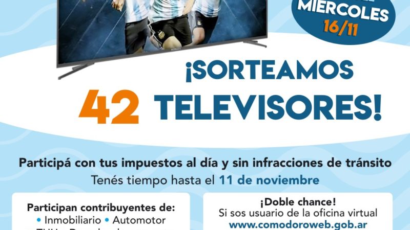 El Municipio sorteará 42 televisores entre quienes posean sus impuestos al día