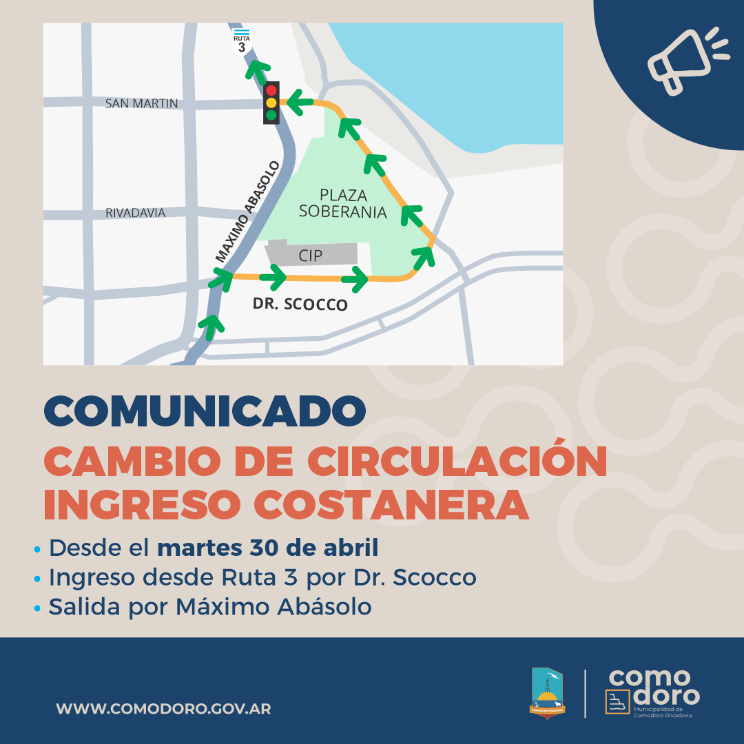 Cambia el sentido de ingreso y egreso de la Costanera céntrica