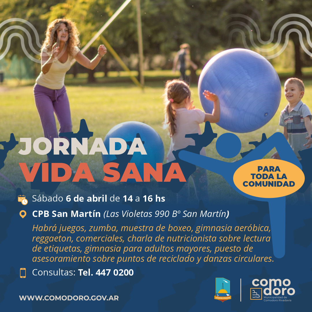 Este sábado se realizará la jornada “Vida Sana” en el marco del Día Mundial de la Actividad Física