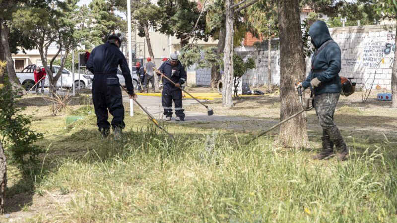 Se intensifican las tareas de acondicionamiento de espacios verdes en la ciudad