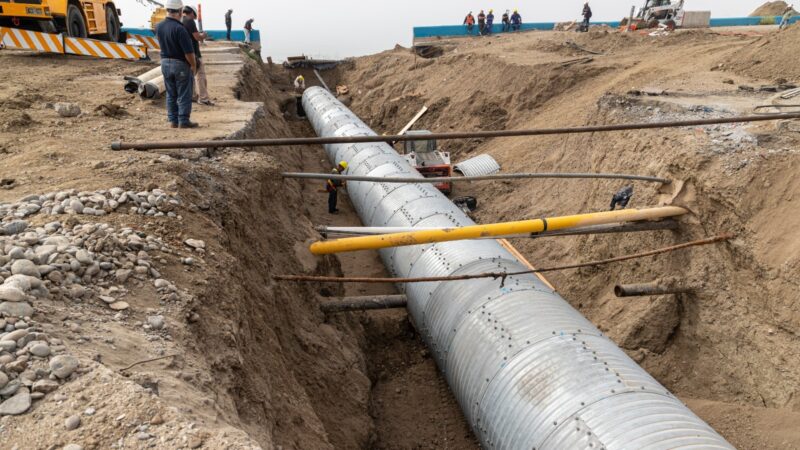 Avanza en los plazos previstos la obra de reemplazo del pluvial en la Ruta 3